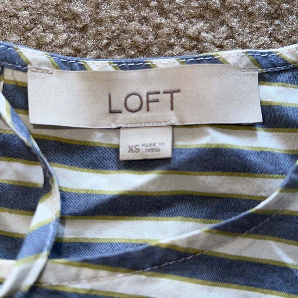 LOFT Striped Tank top casual blouse with ruffle sleeves